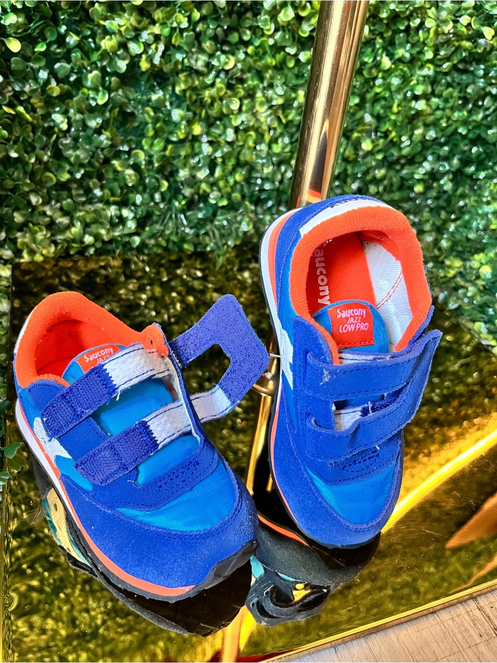 CO Kids Blue & Orange Velcro Athletic Sneakers
